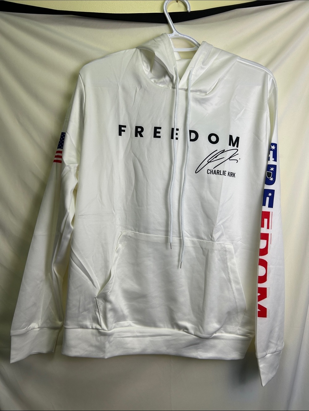 Freedom Charlie Kirk  Signature White Hoodie -
